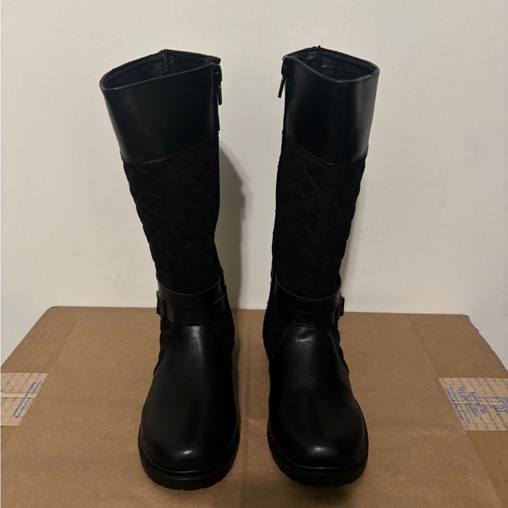 Black Quilted  Boots for Girls